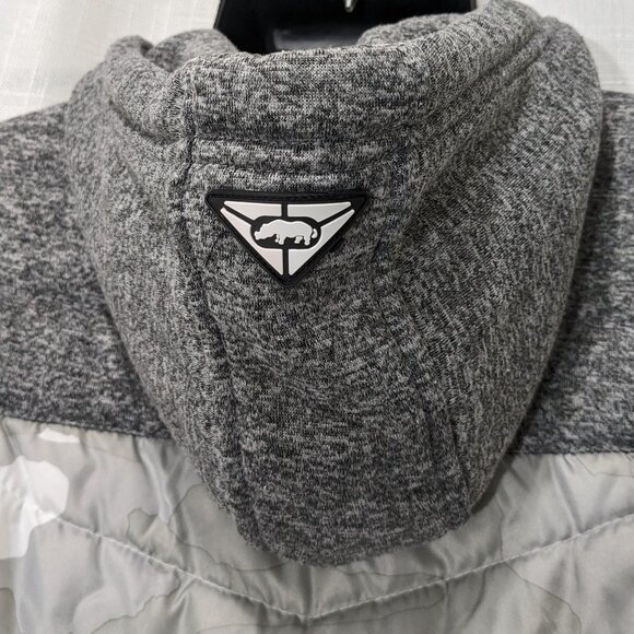 Ecko Unltd Men's Camo Quilted Zip-Up Hooded Jacket Size Small Gray - Picture 7 of 9